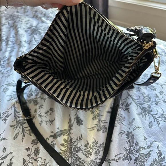 Kate Spade Fold-over Tassel Black Pebbled Leather Bag - Picture 2 of 5